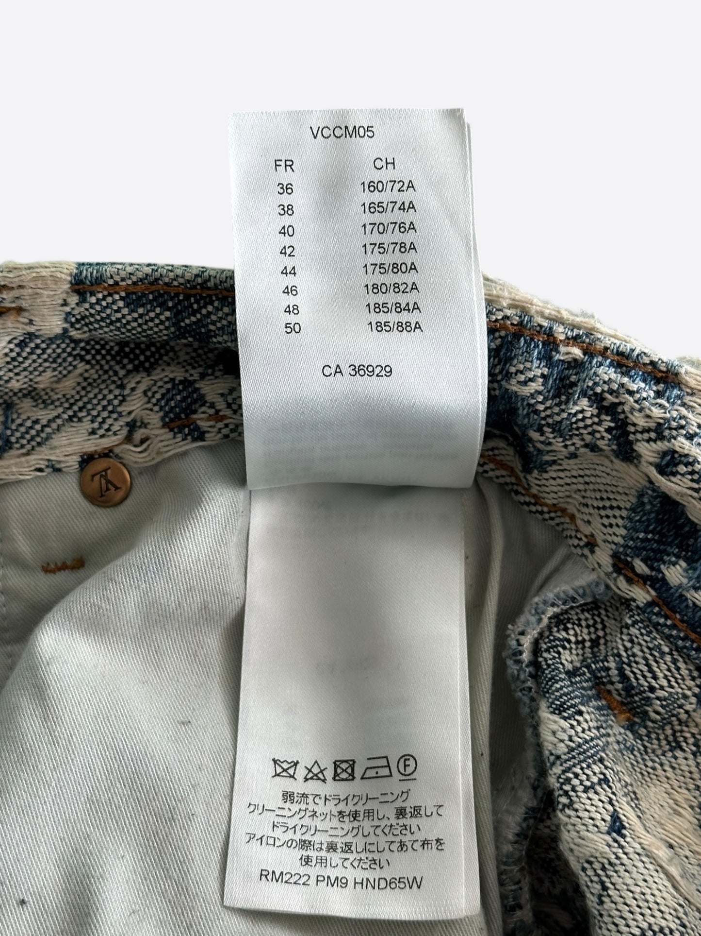 Louis Vuitton Blue & White Floral Distressed Carpenter Shorts
