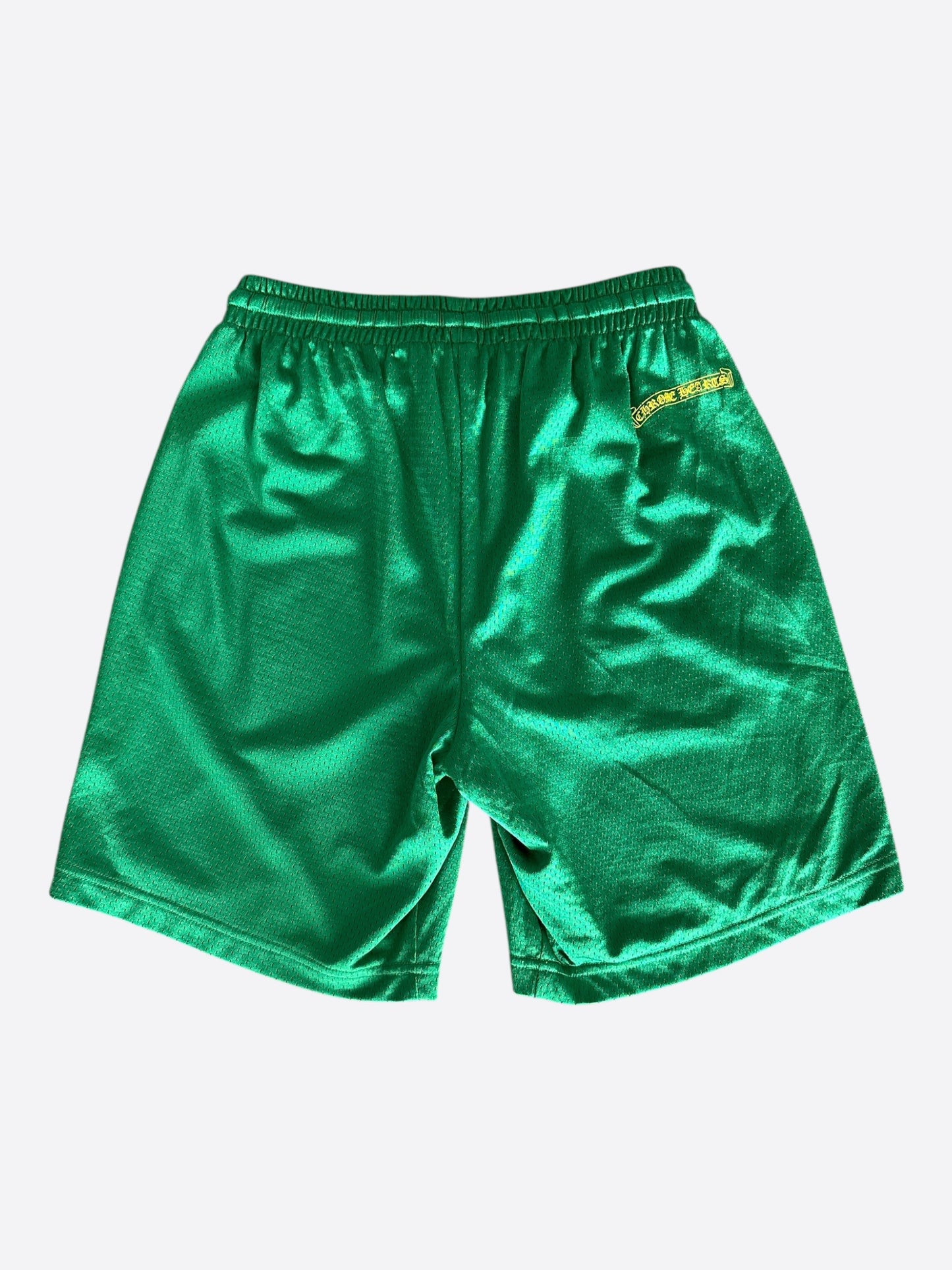 Chrome Hearts Green & Yellow Logo Mesh Shorts