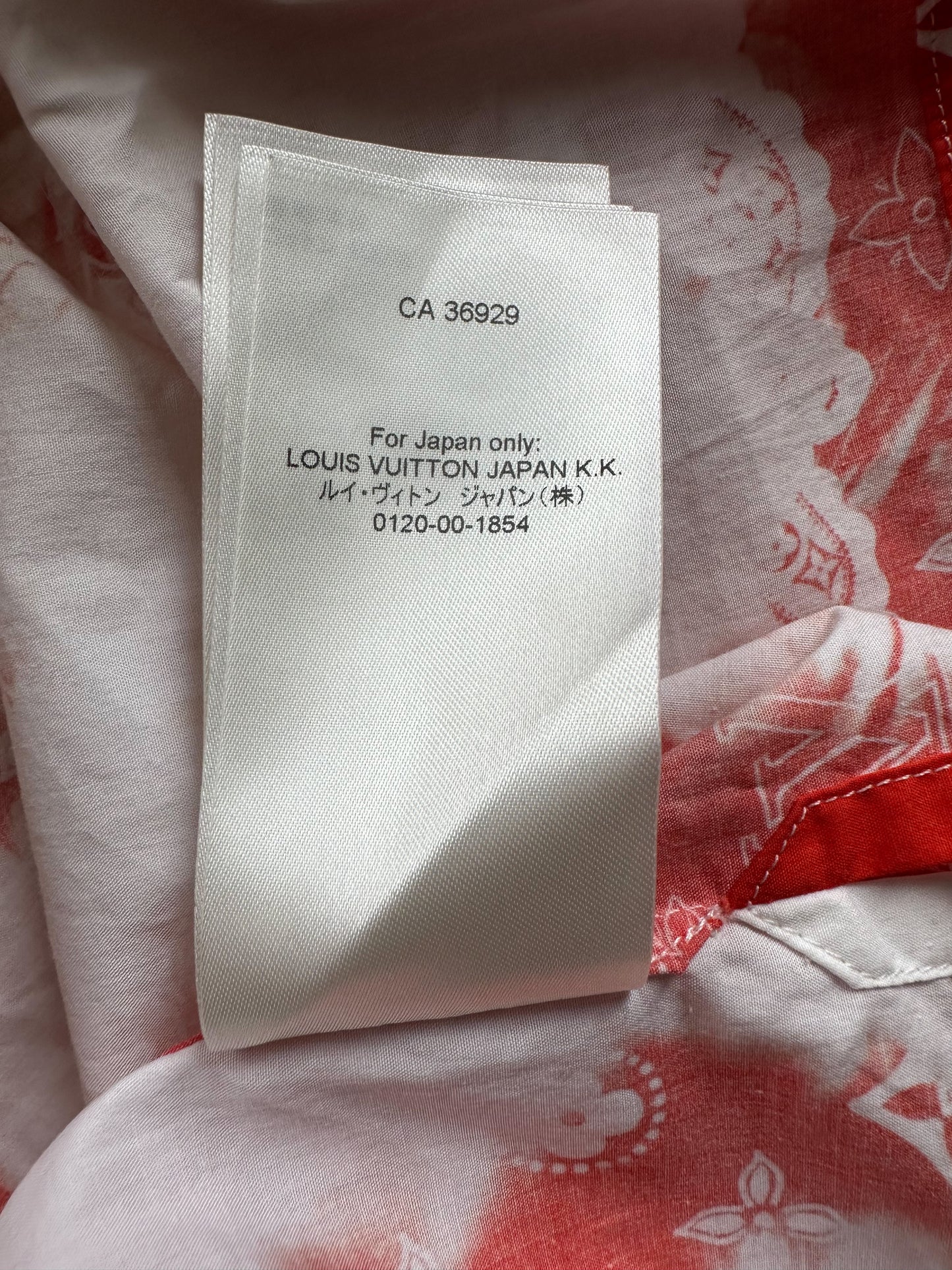 Louis Vuitton Orange Bandana Bleached Short Sleeve Button Up Shirt