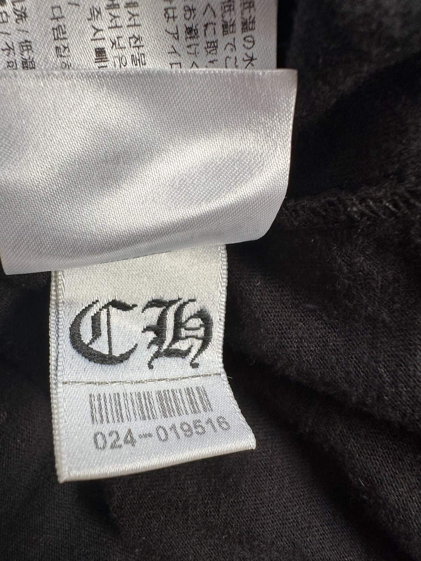 Chrome Hearts Black & White Neck Print T-Shirt