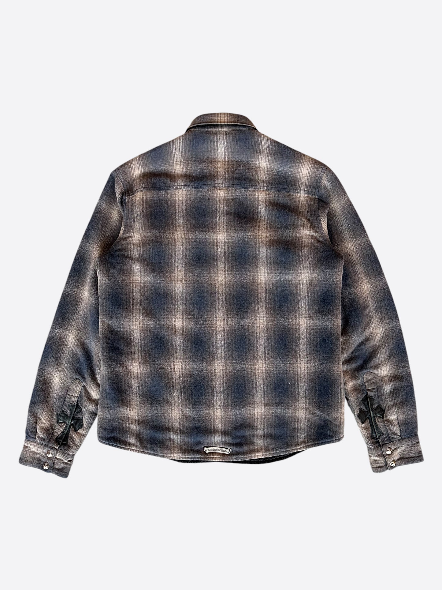 Chrome Hearts Navy Plaid Padded Flannel Jacket