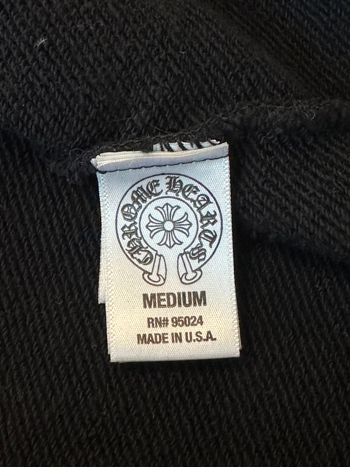 Chrome Hearts Black Leather Horseshoe Logo Zip Up Hoodie