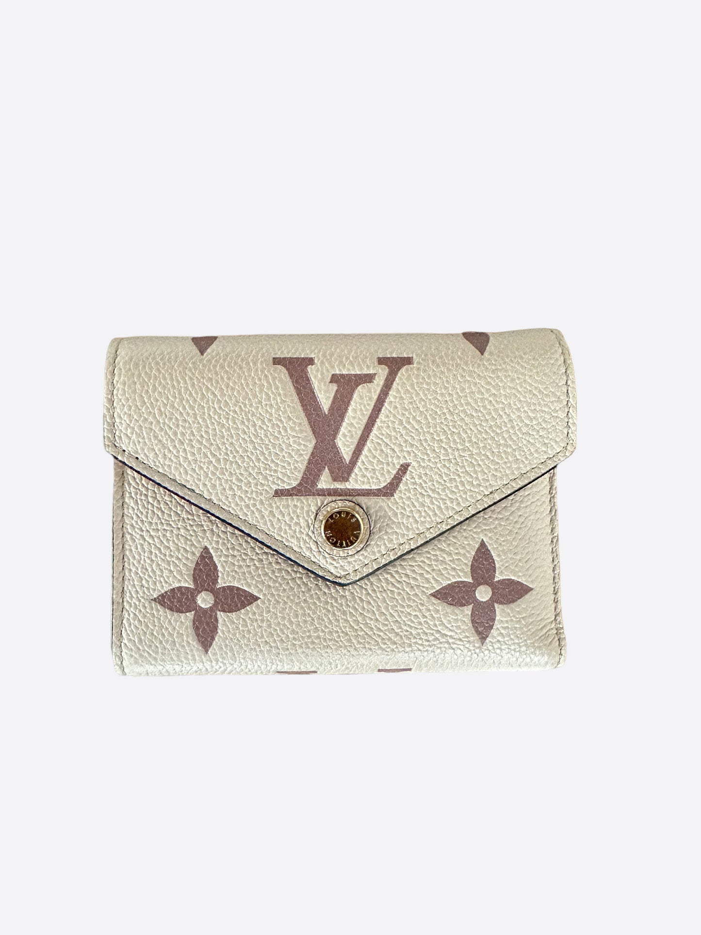 Louis Vuitton Creme & Rose Empreinte Monogram Victorine Wallet