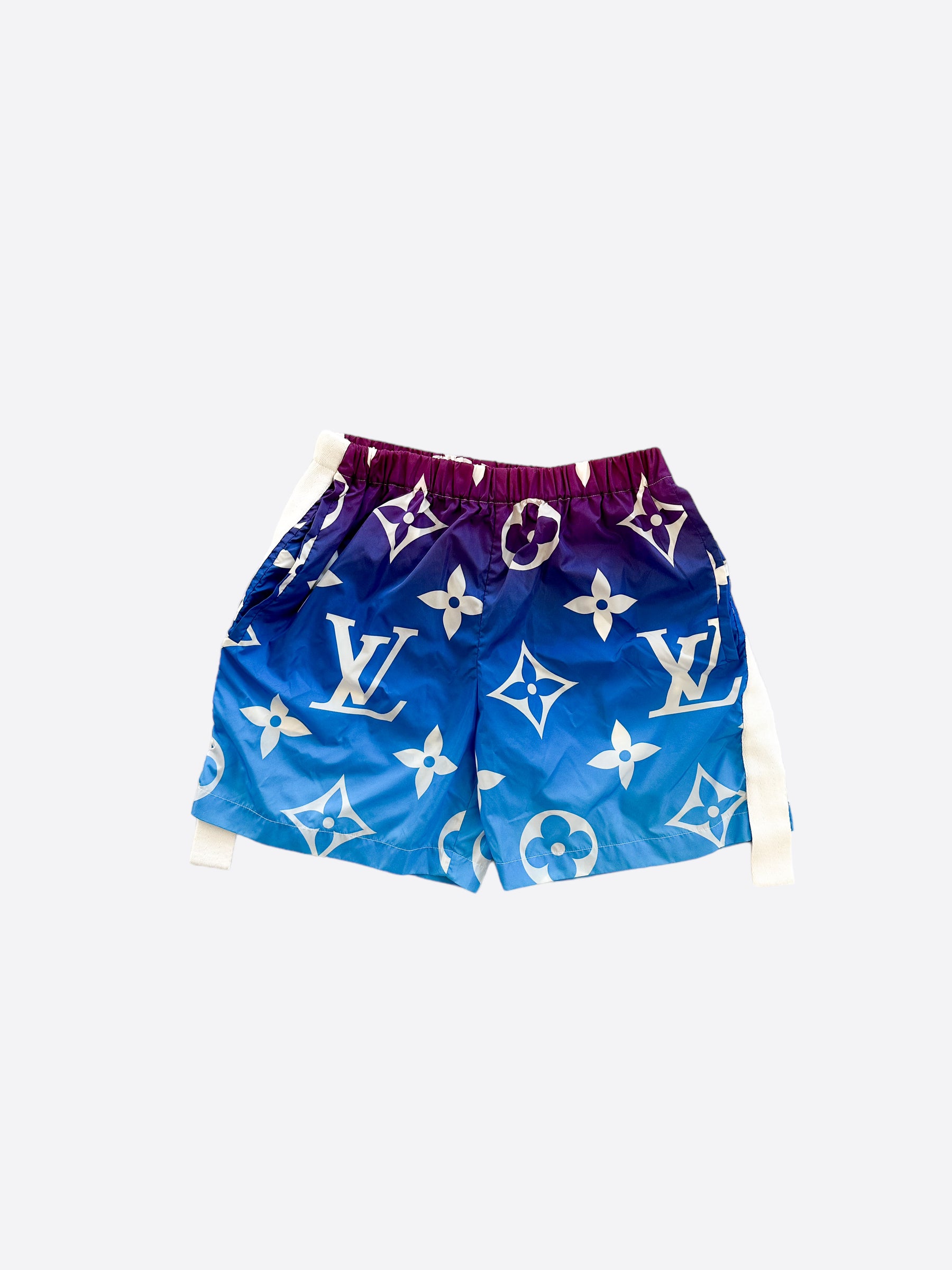 Louis Vuitton Blue Bleached Bandana Monogram Swim Shorts – Savonches