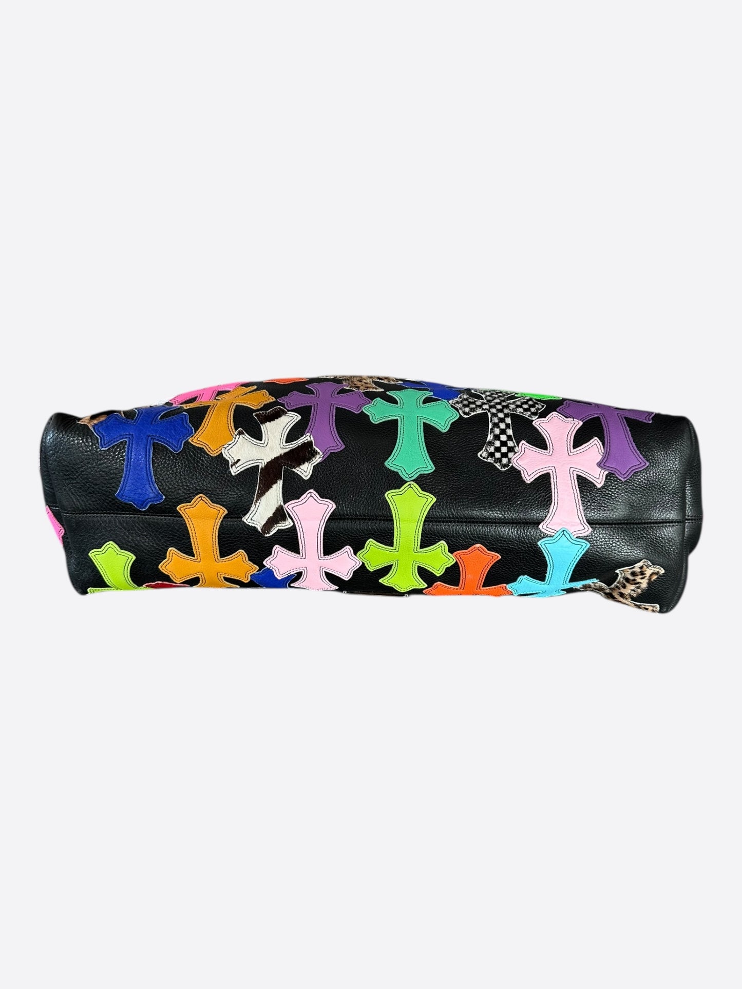 Chrome Hearts Black Multicolor Cross Patch Tote Bag
