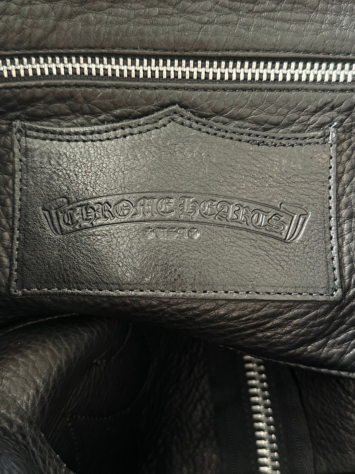 Chrome Hearts Black Multicolor Cross Patch Leather Gunslinger Backpack