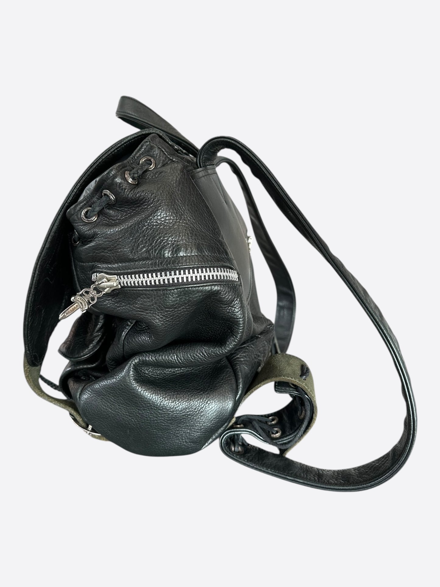 Chrome Hearts Black Multicolor Cross Patch Leather Gunslinger Backpack