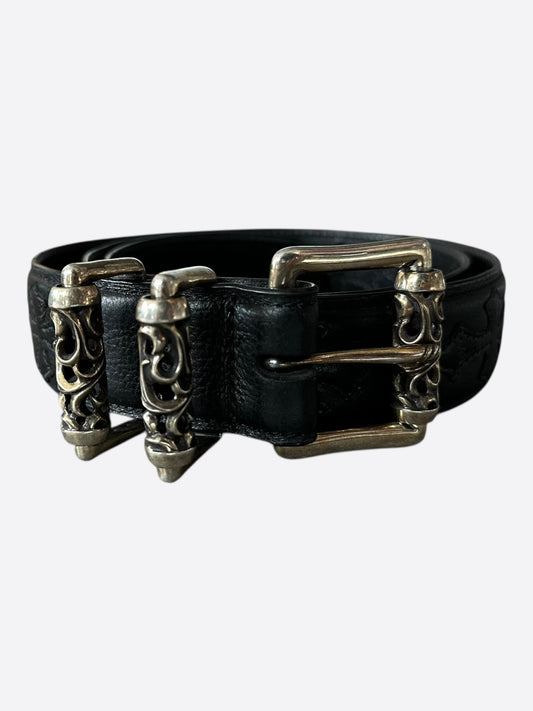 Chrome Hearts Black Cross Patch Roller Belt
