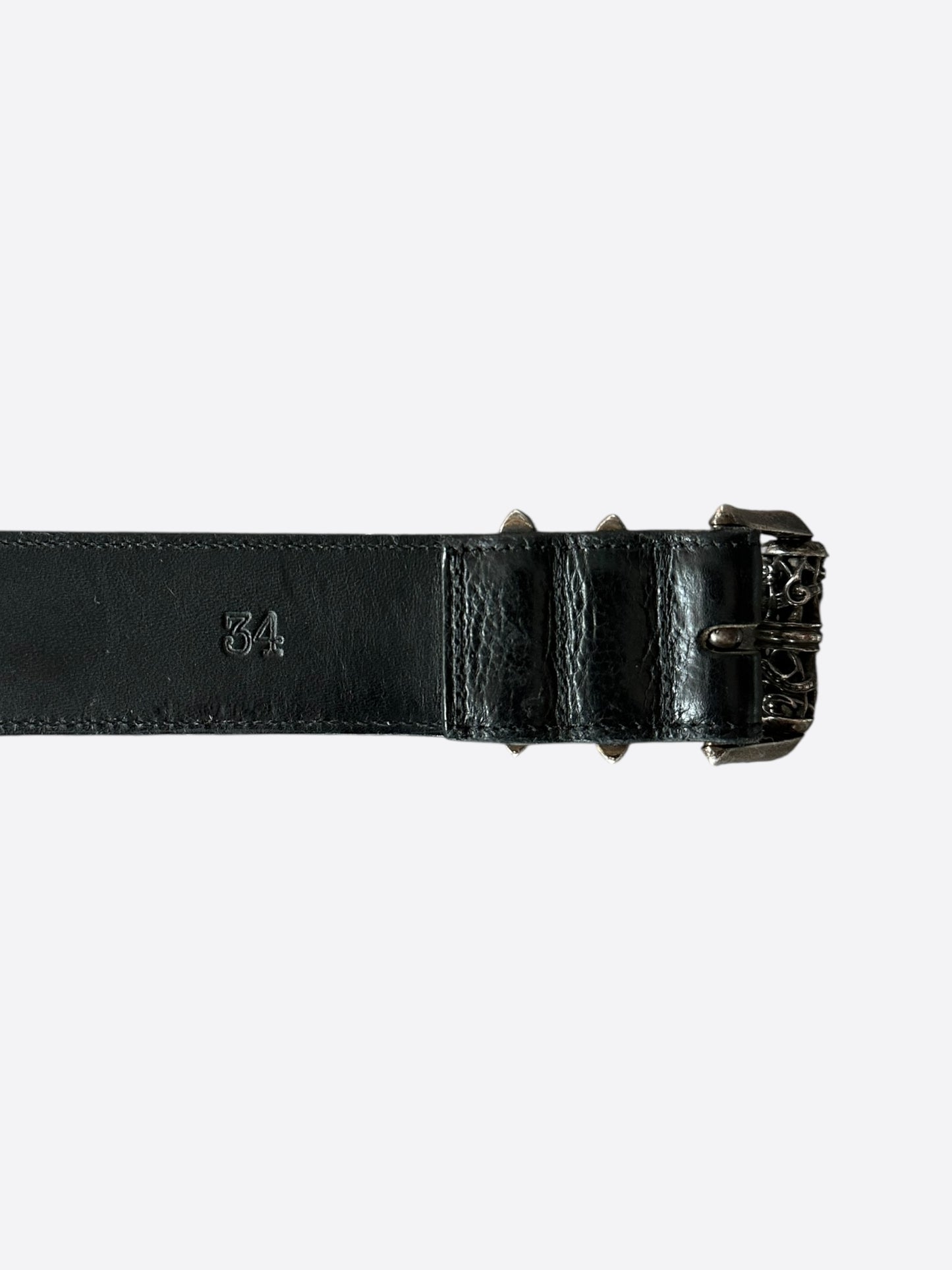 Chrome Hearts Black & Silver Roller Belt