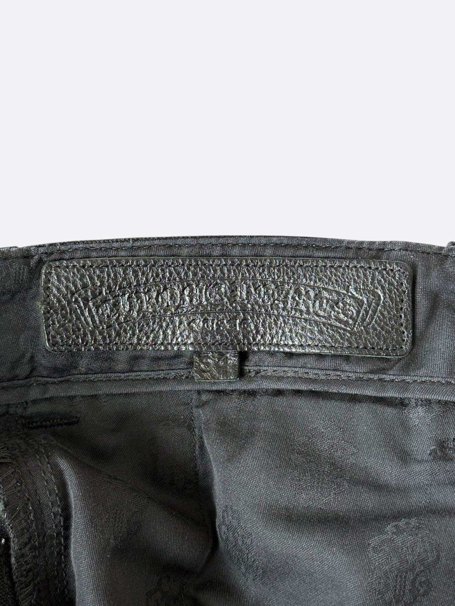Chrome Hearts Black White & Blue Cross Patch Carpenter Jeans