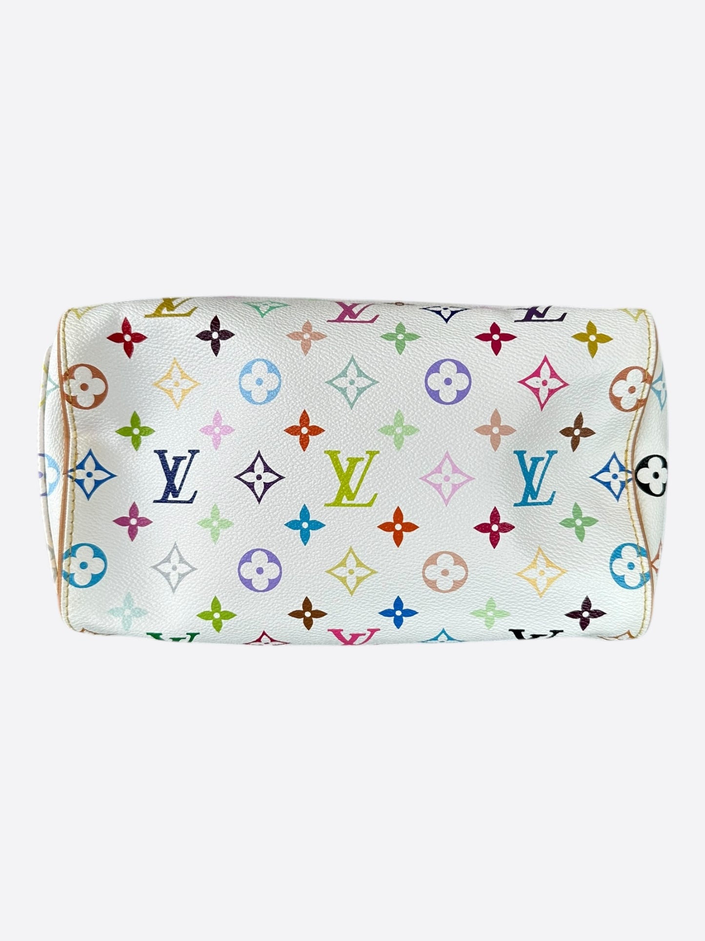 Louis Vuitton White & Multicolor Monogram Fringe Speedy 25