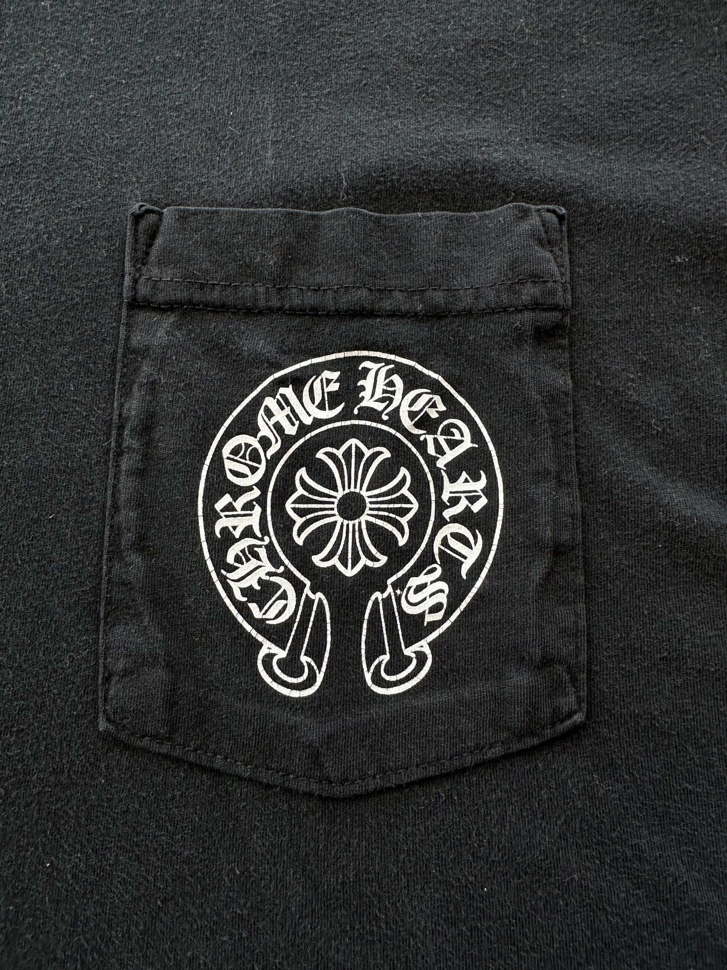 Chrome Hearts Black & White Paris Horseshoe Logo T-Shirt