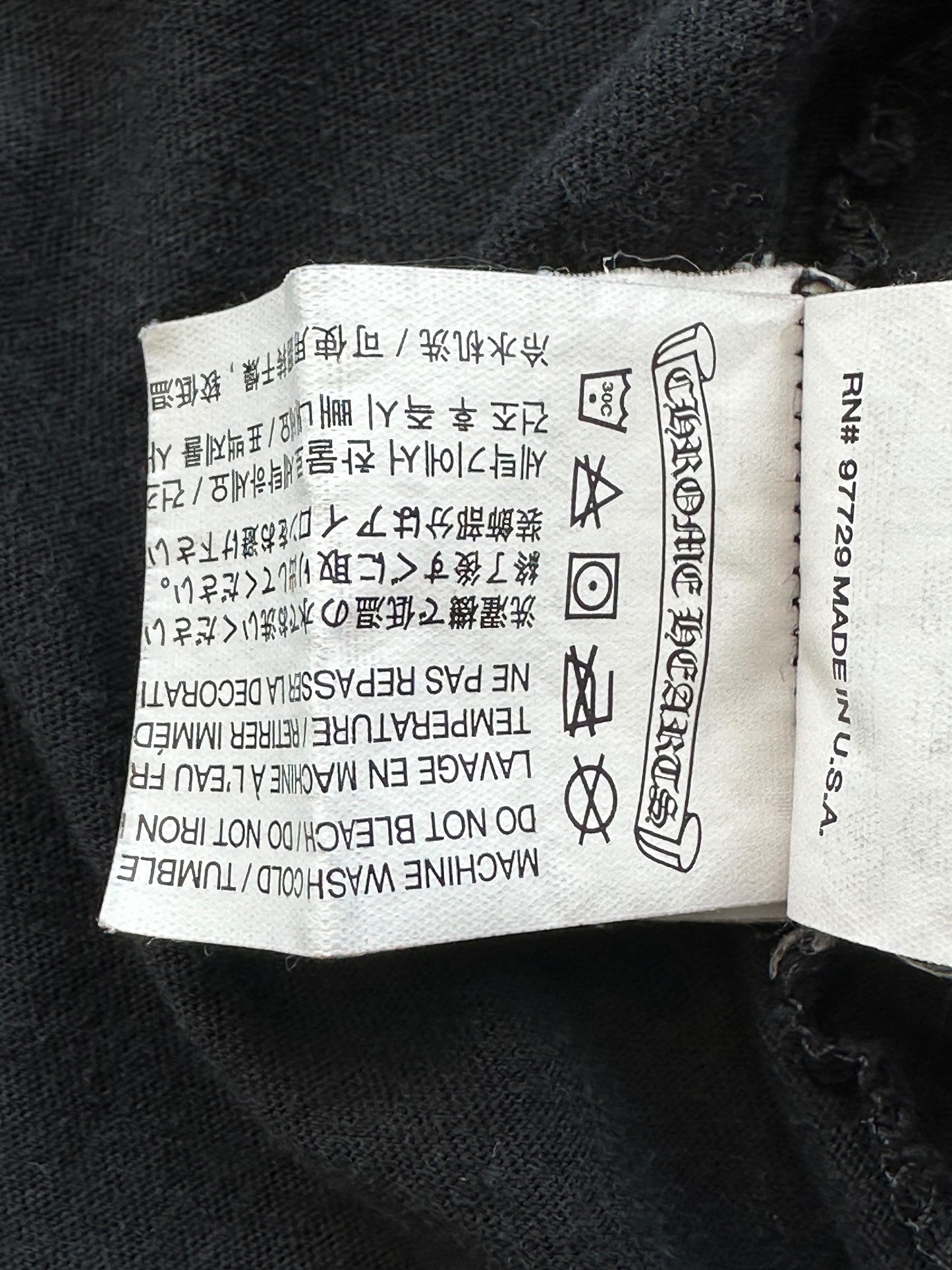 Chrome Hearts Black & White Paris Horseshoe Logo T-Shirt