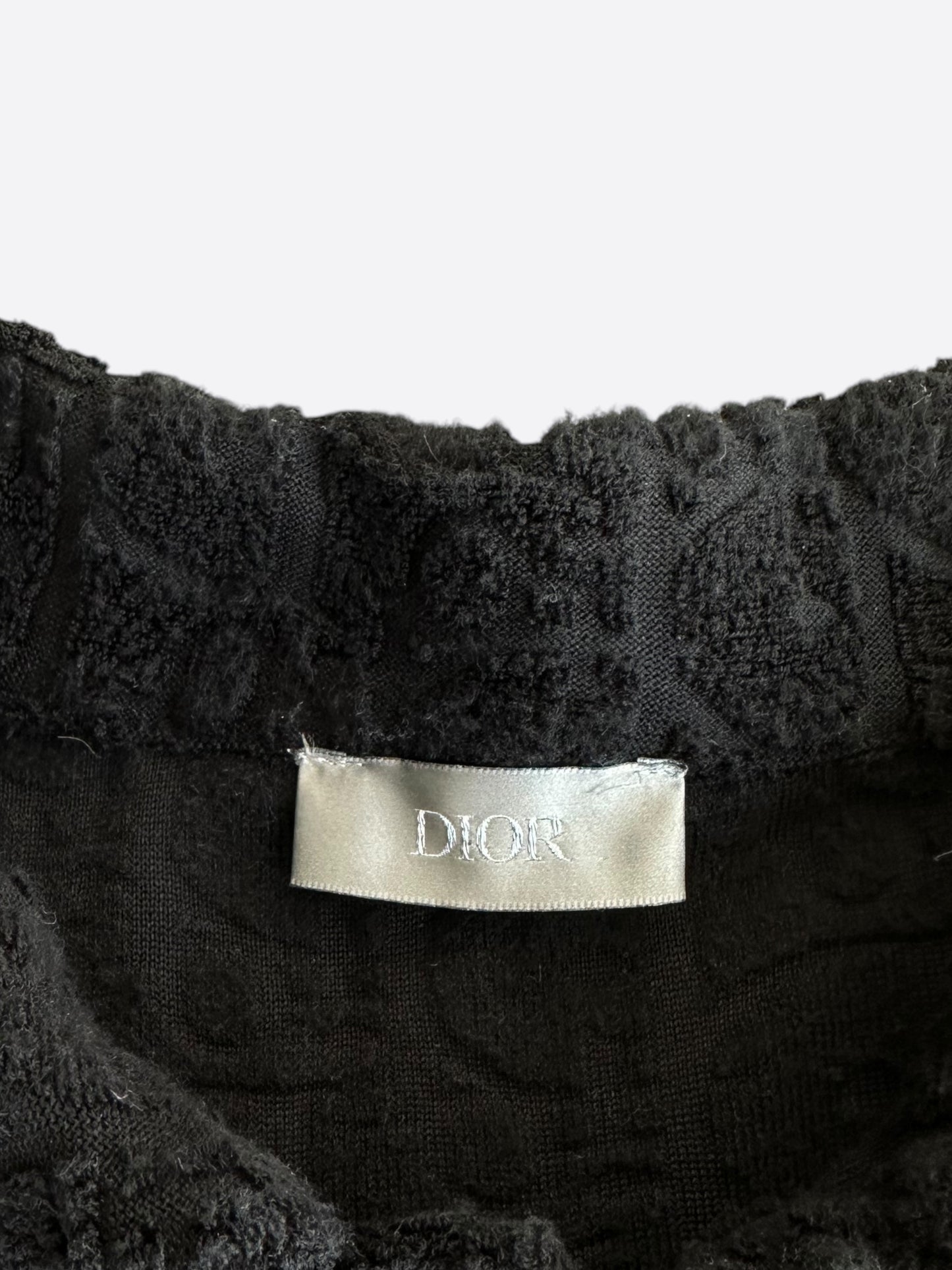 Dior Black Oblique Towel Polo T-Shirt