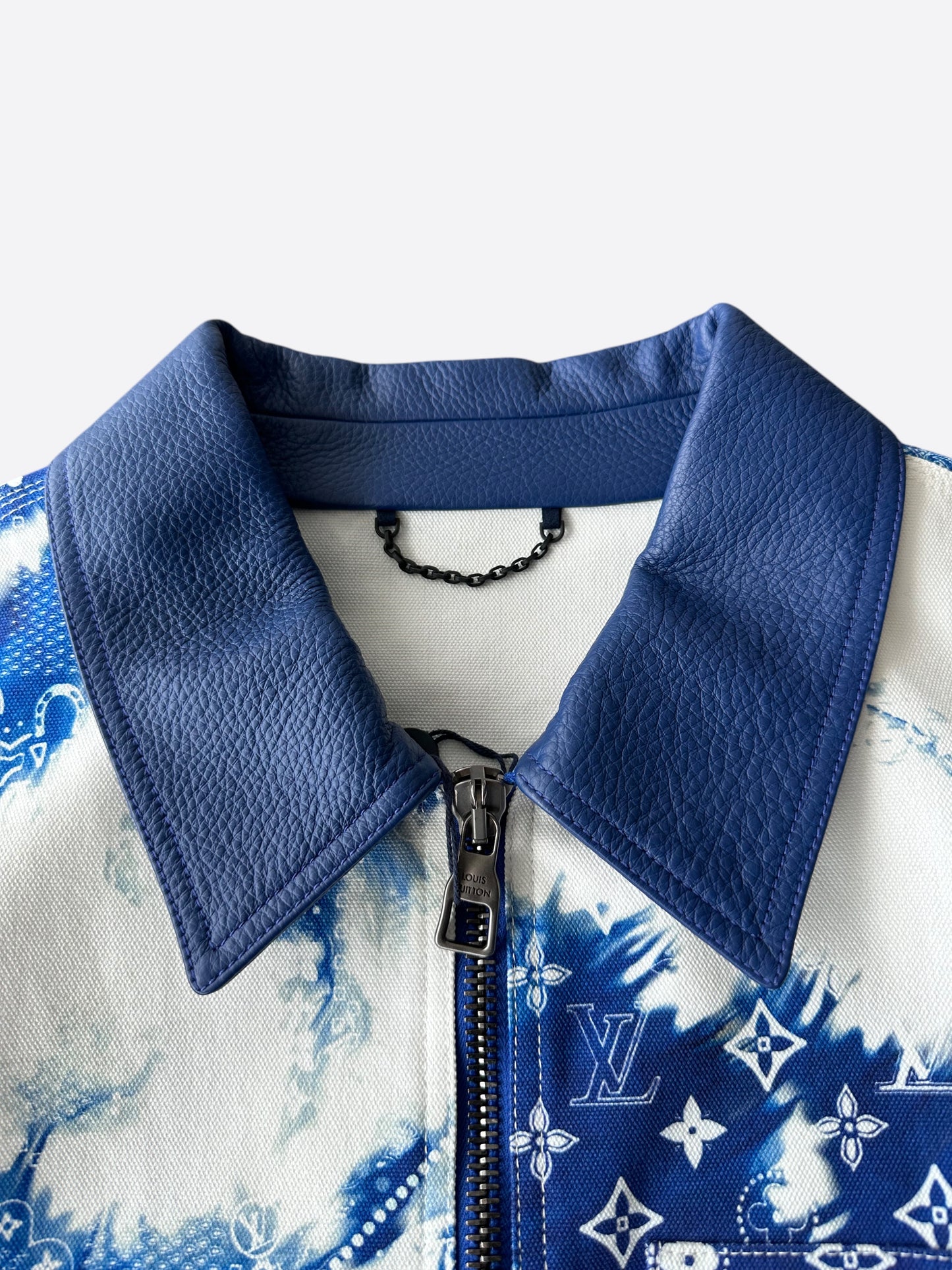 Louis Vuitton Blue Bandana Mixed Leather Jacket