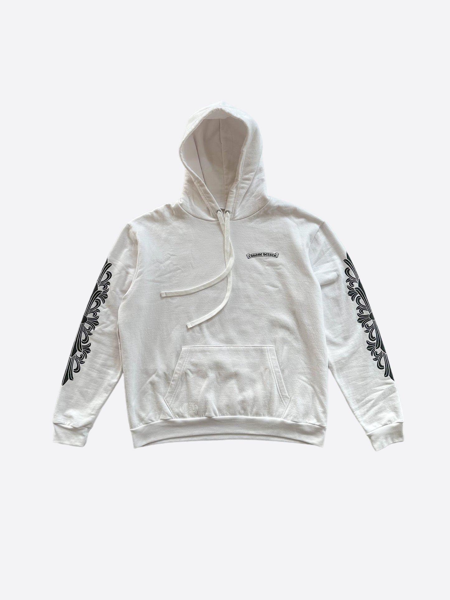 Chrome Hearts White & Pink Dagger Script Hoodie