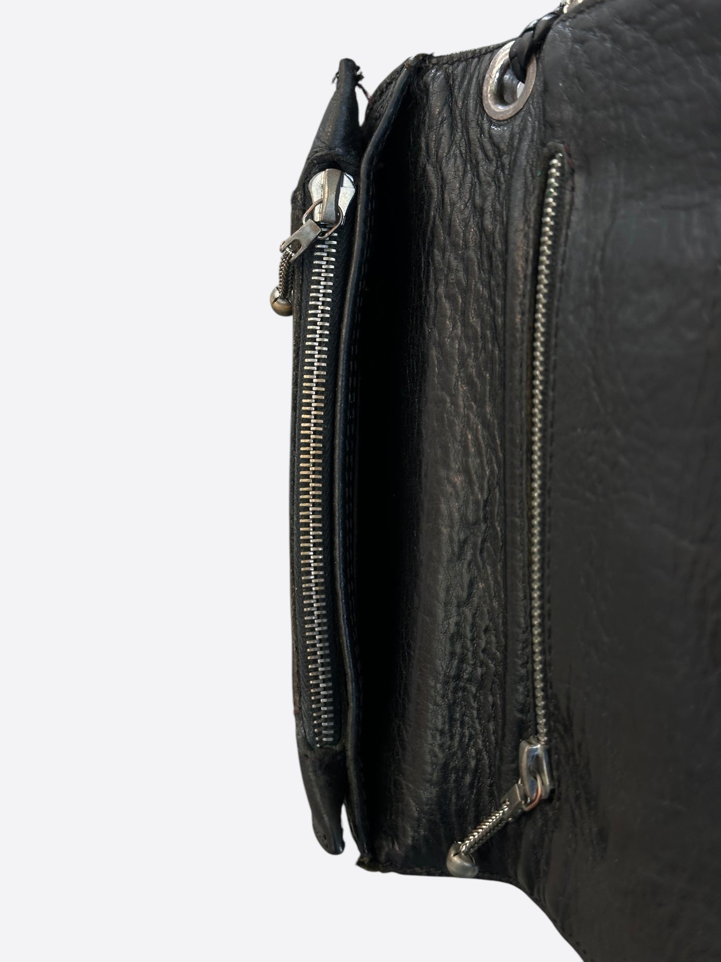 Chrome Hearts Black Leather Bolo Cord Wallet
