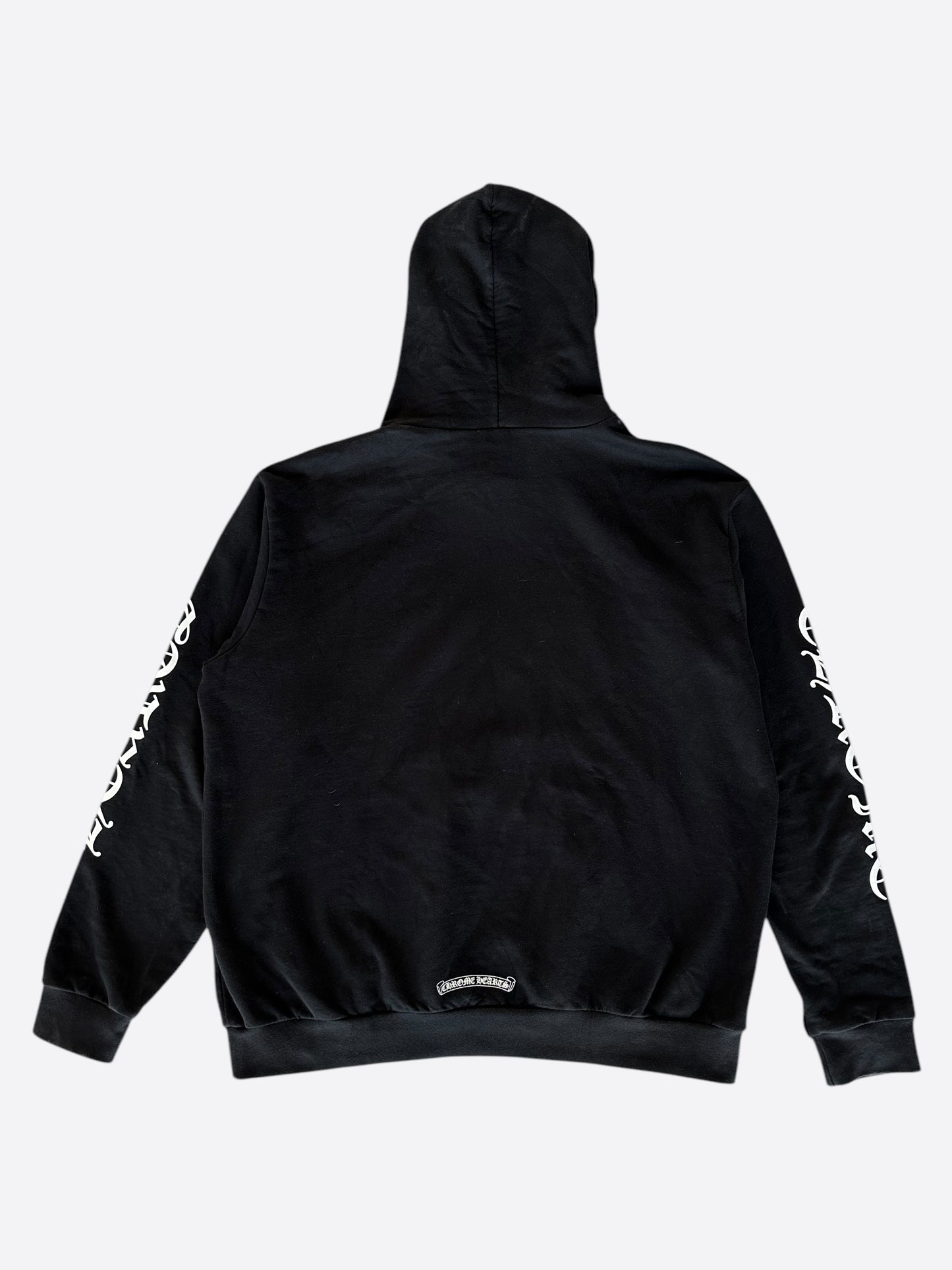 Chrome Hearts Black & White Script Print Hoodie