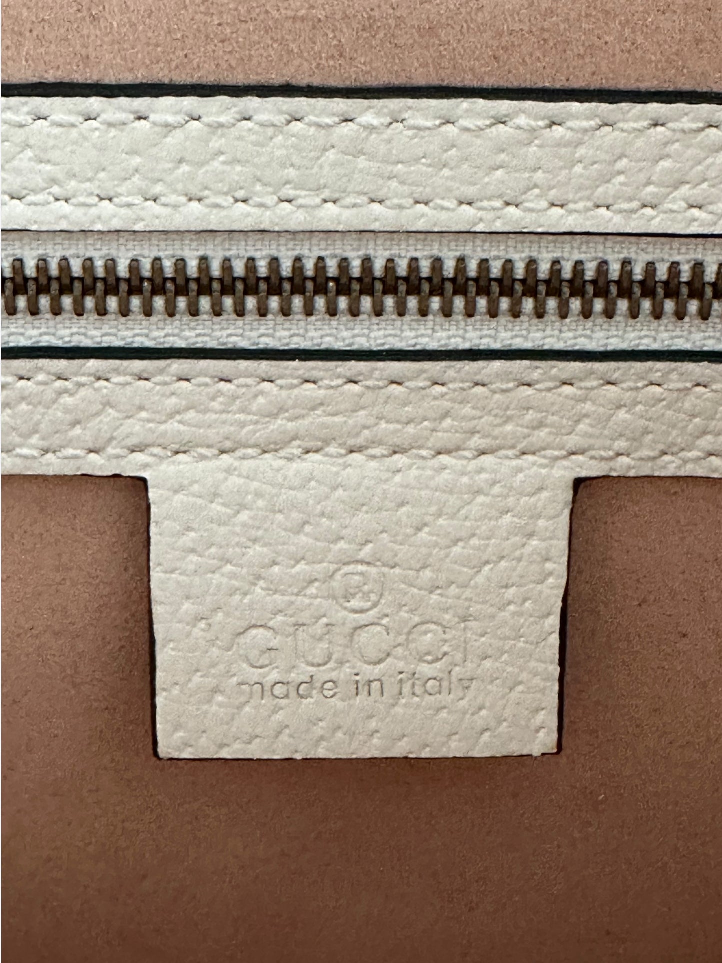 Gucci White & Beige GG Monogram Queen Margaret Bag