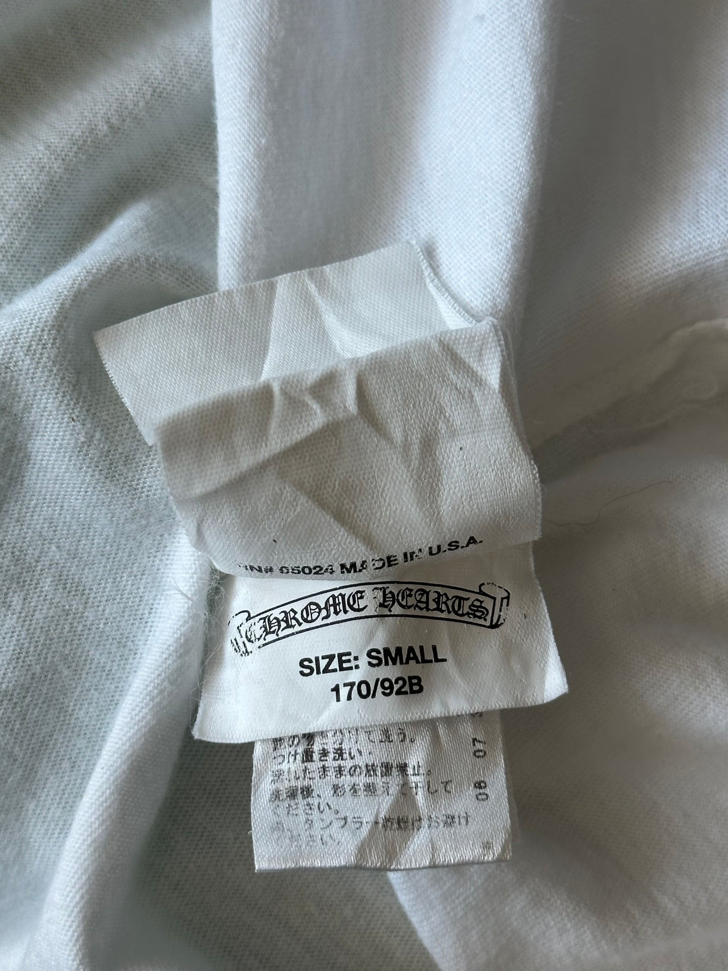 Chrome Hearts White & Black Cemetery Cross Logo T-Shirt