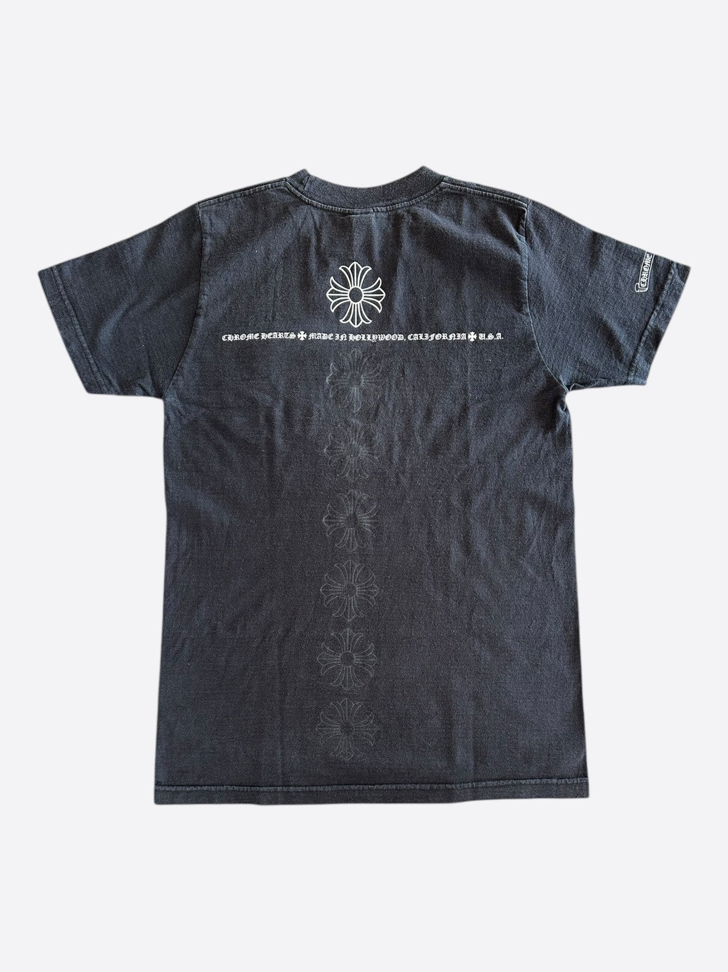 Chrome Hearts Black & White Horseshoe Cross Logo T-Shirt