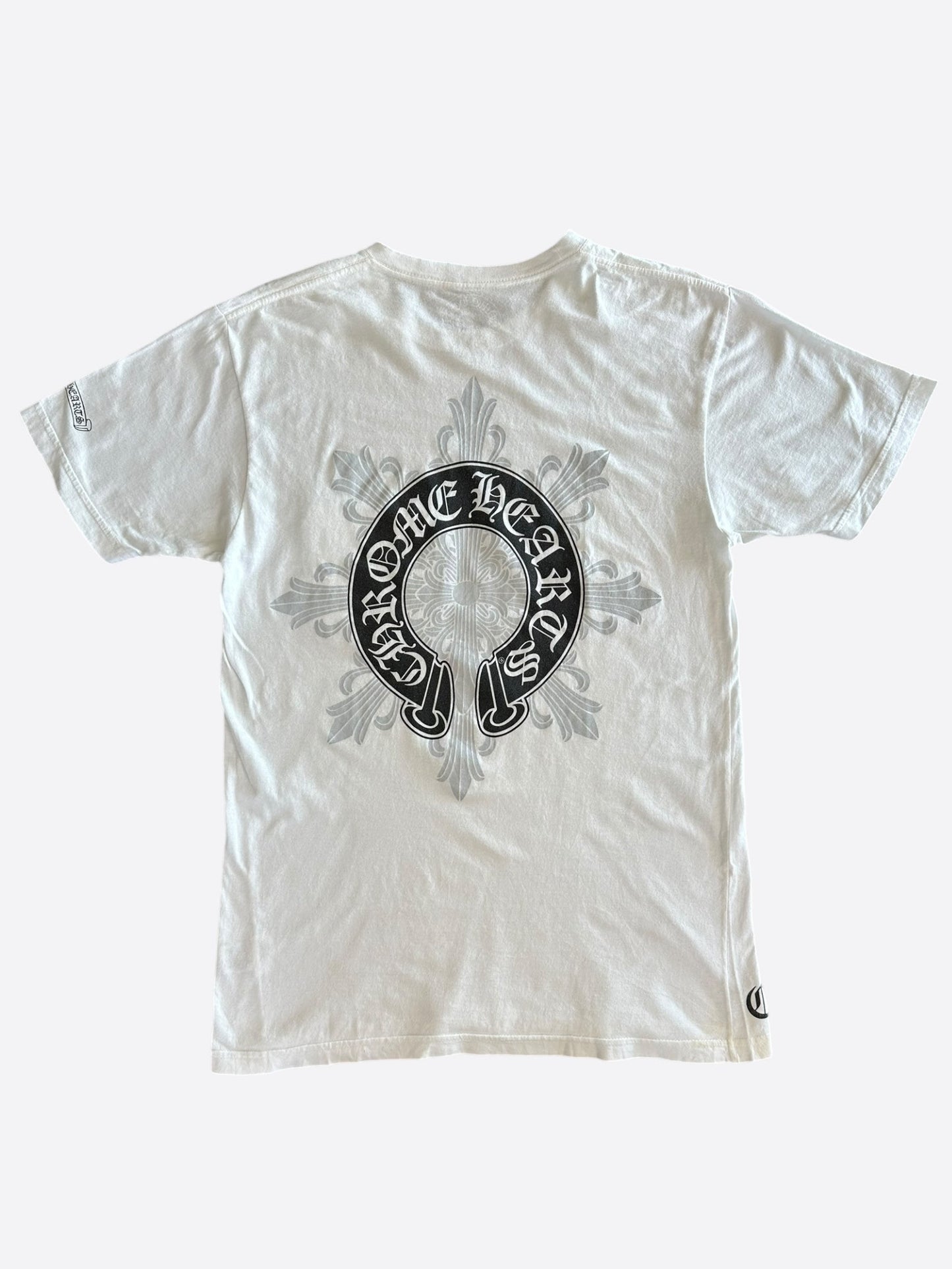 Chrome Hearts White & Black Horseshoe Logo T-Shirt