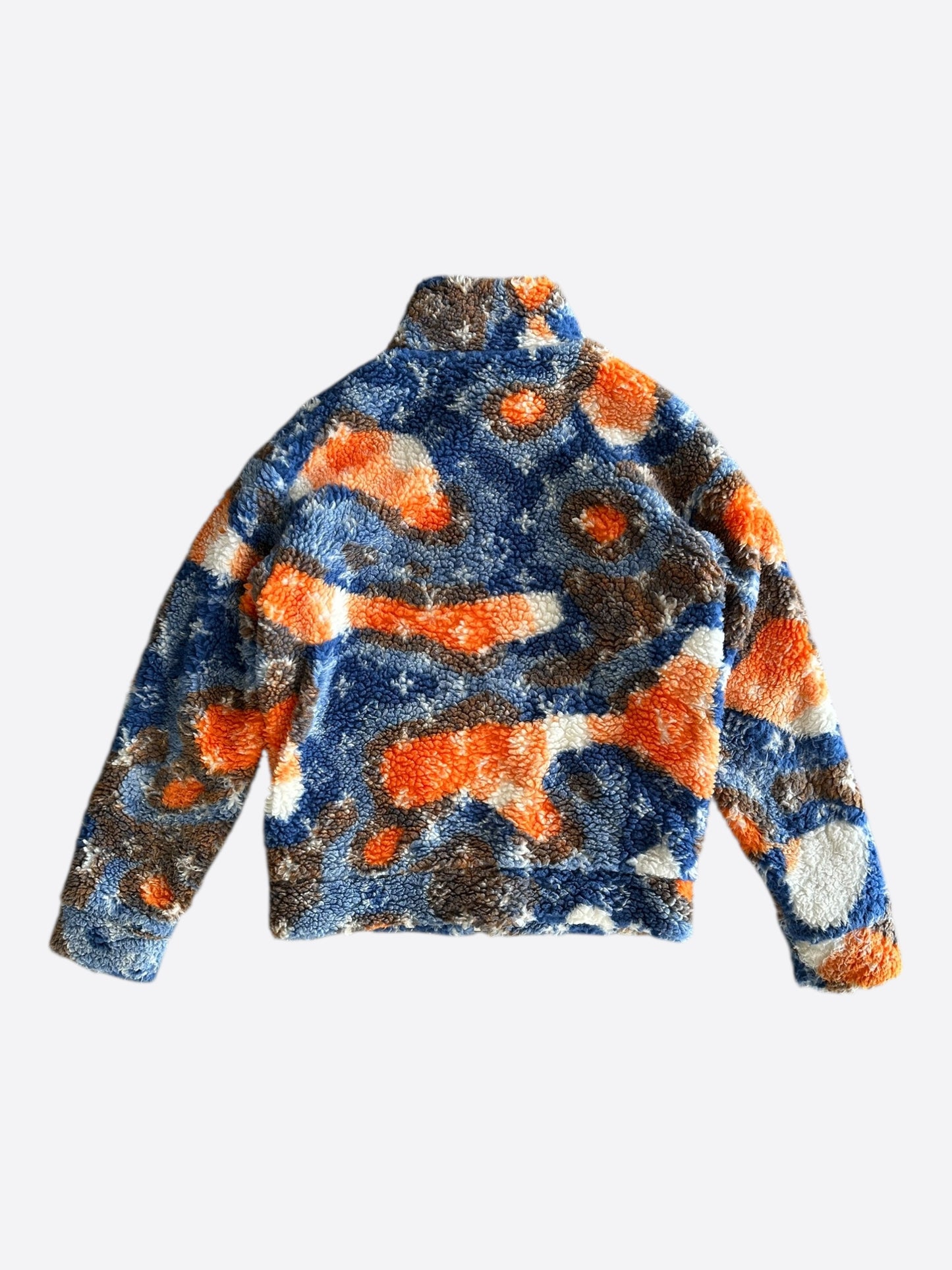 Louis Vuitton Blue & Orange Camo Monogram Fleece Zip Up Jacket