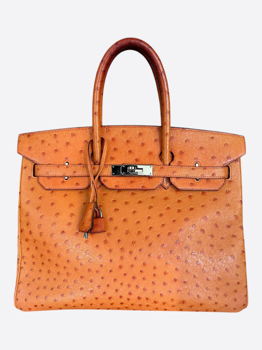 Hermes Brown Ostrich Birkin 35
