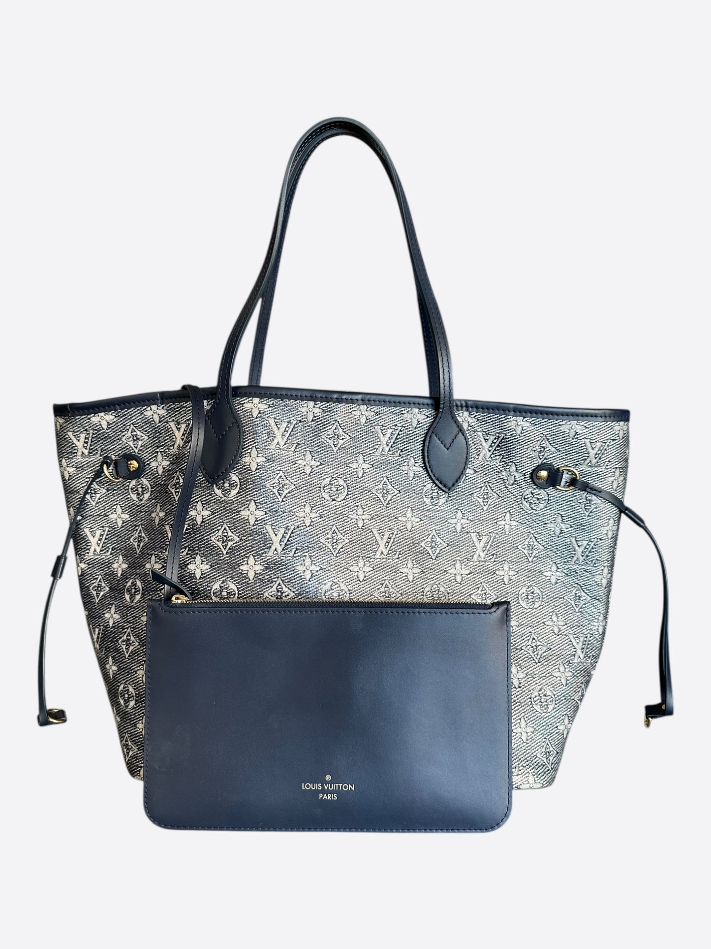 Louis Vuitton Navy & White Iridescent Monogram Neverfull MM