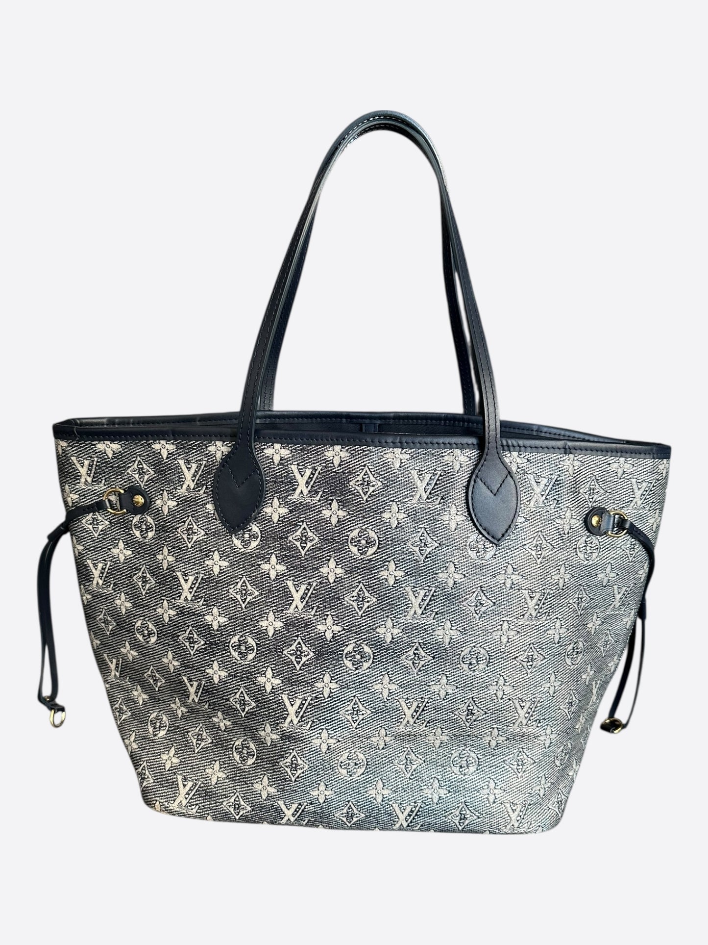 Louis Vuitton Navy & White Iridescent Monogram Neverfull MM