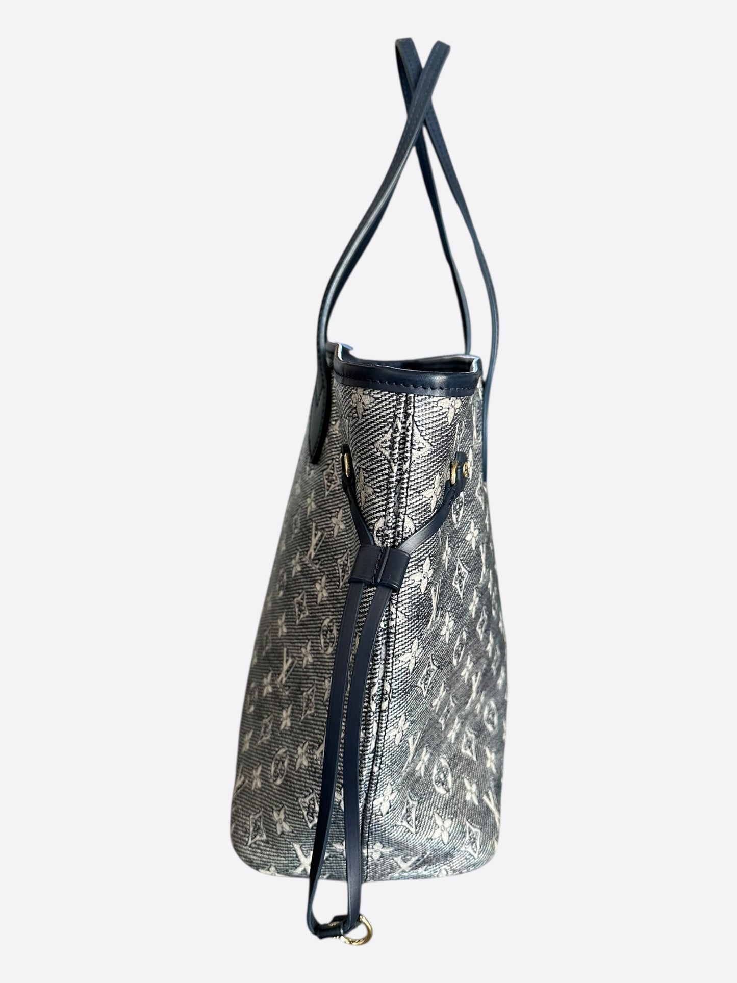Louis Vuitton Navy & White Iridescent Monogram Neverfull MM