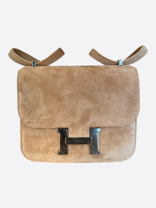 Hermes Beige Suede Constance 18