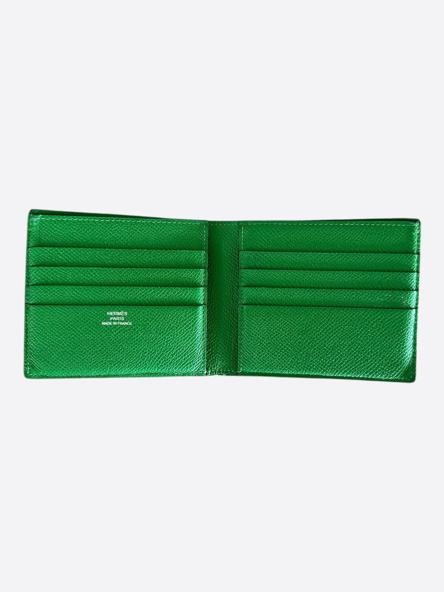 Hermes Green Togo Citizen Twill Compact Wallet