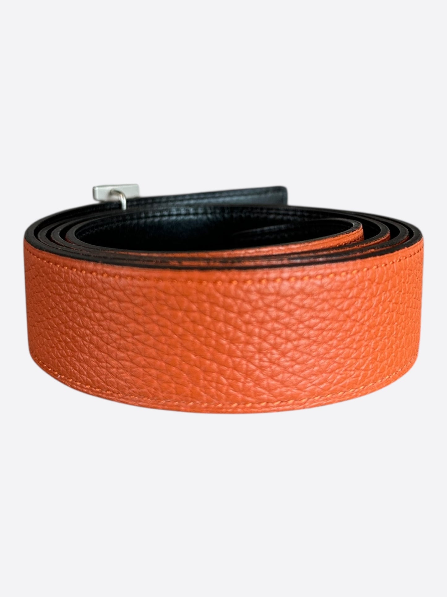 Hermes Orange & Black Reversible H Belt