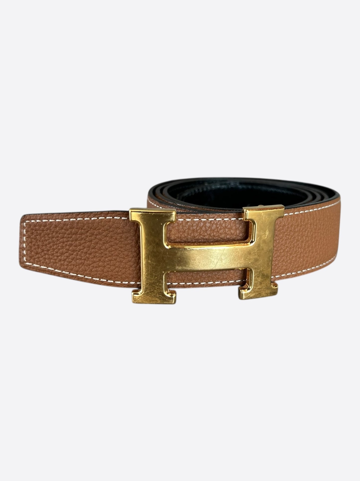 Hermes Brown & Black Reversible H Belt