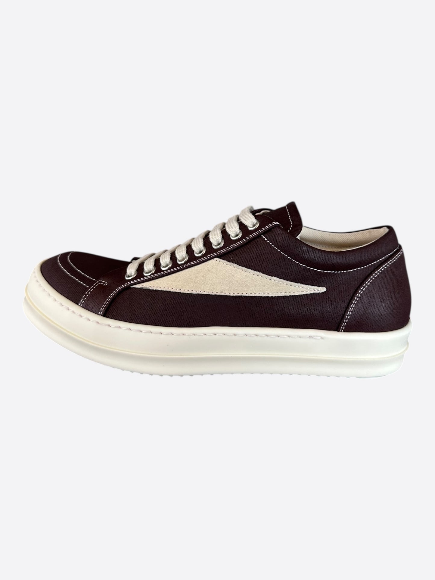 Rick Owens Brown & White Vintage Low Top Sneakers