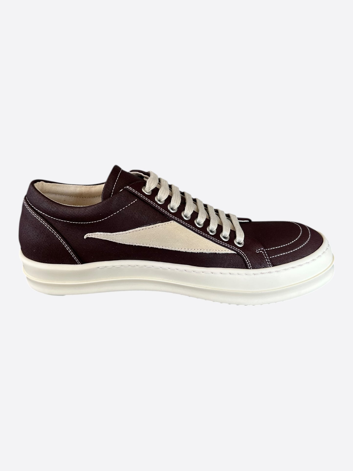 Rick Owens Brown & White Vintage Low Top Sneakers