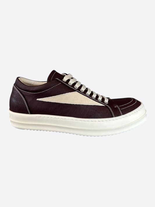 Rick Owens Brown & White Vintage Low Top Sneakers