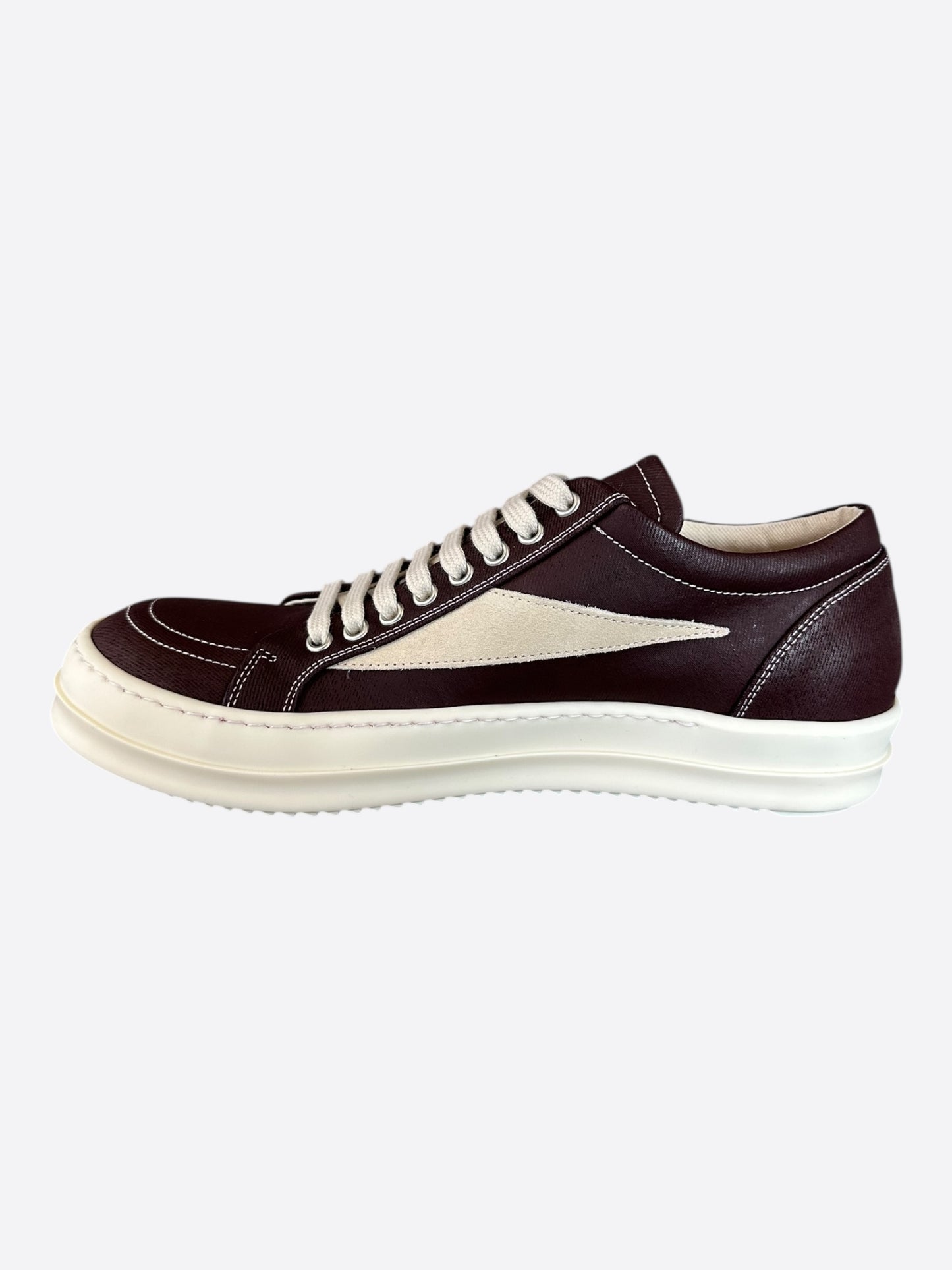 Rick Owens Brown & White Vintage Low Top Sneakers