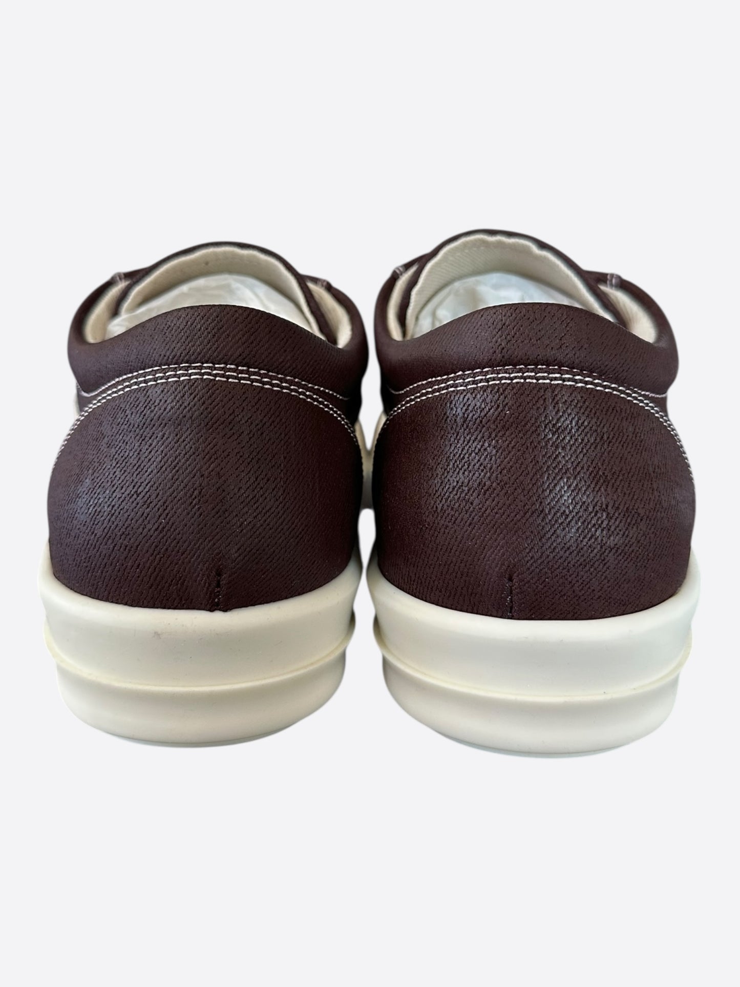 Rick Owens Brown & White Vintage Low Top Sneakers
