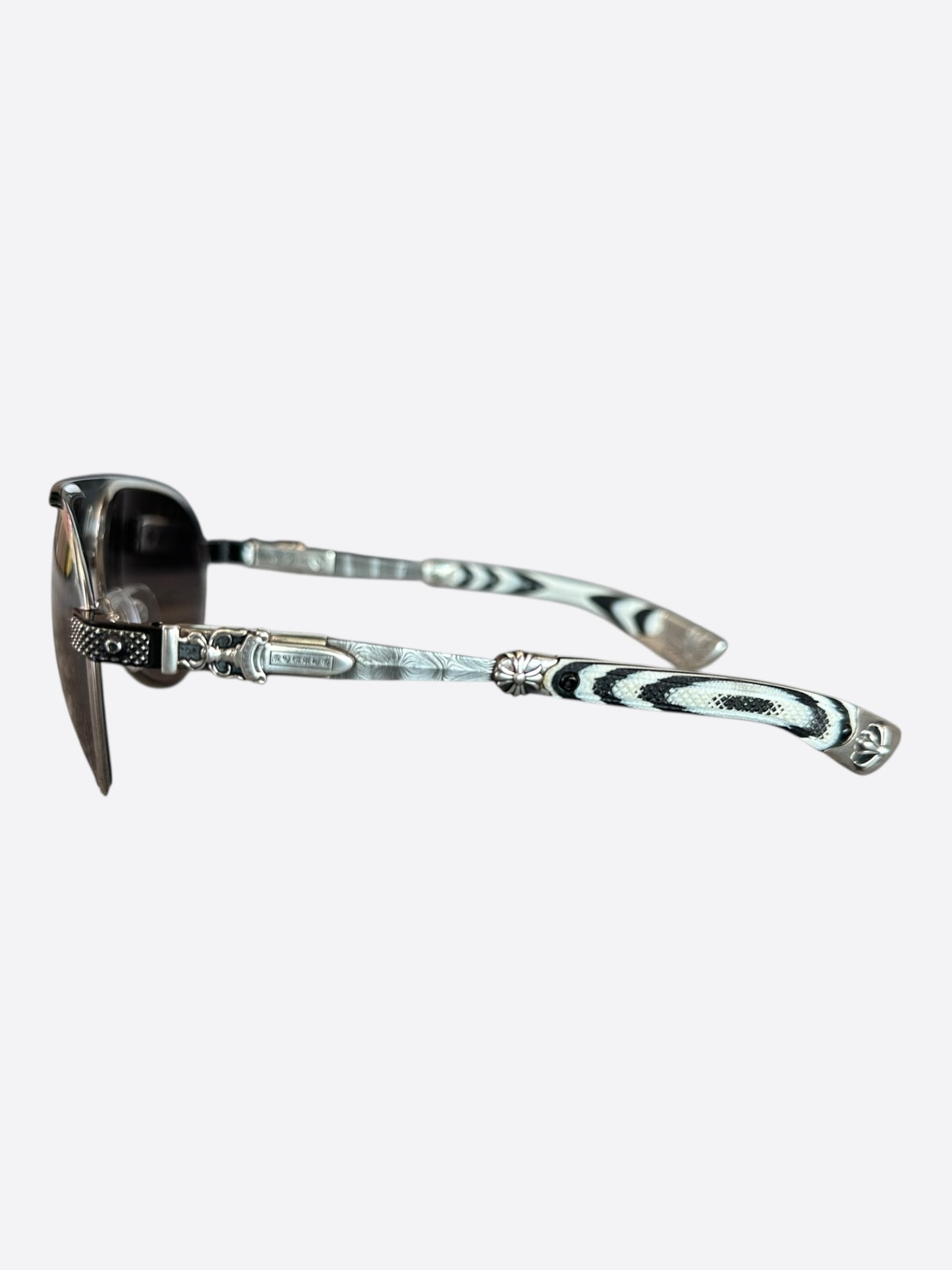 Chrome Hearts Zebra & Silver Blade Hummer Sunglasses