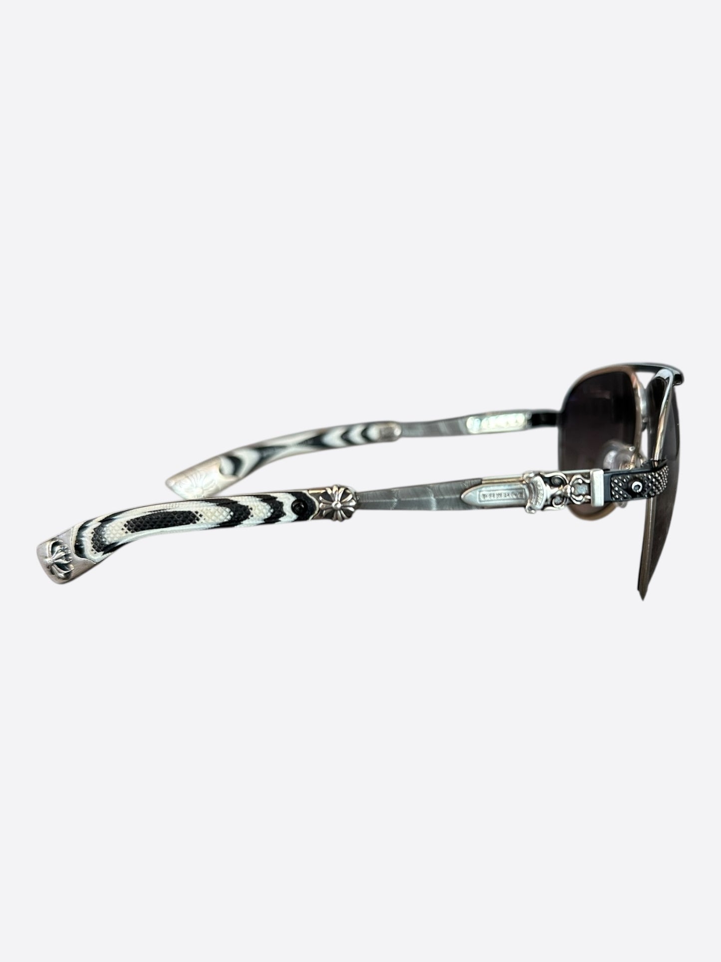 Chrome Hearts Zebra & Silver Blade Hummer Sunglasses