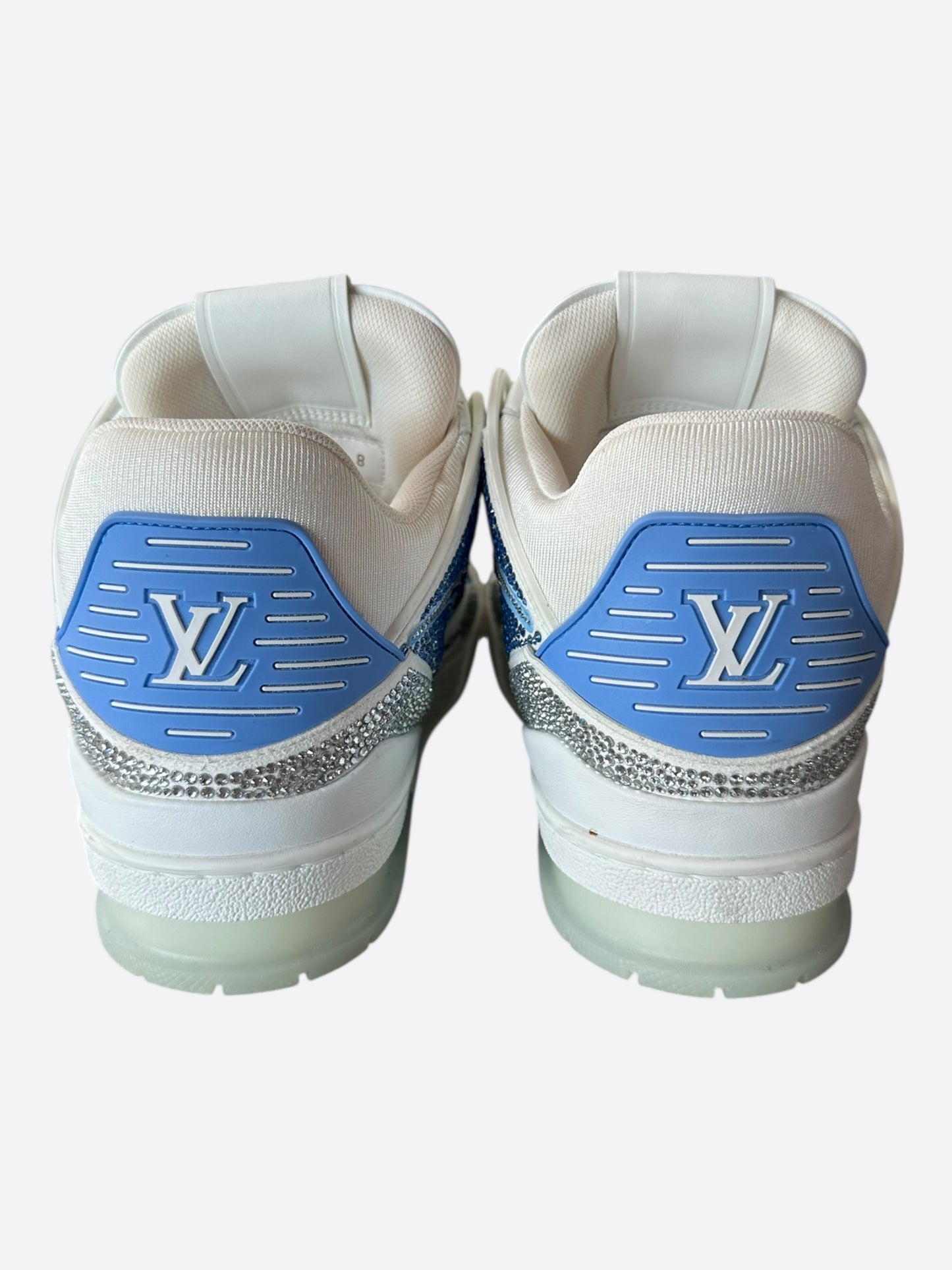 Louis Vuitton Swarovski Blue & White Monogram Hightop Trainers