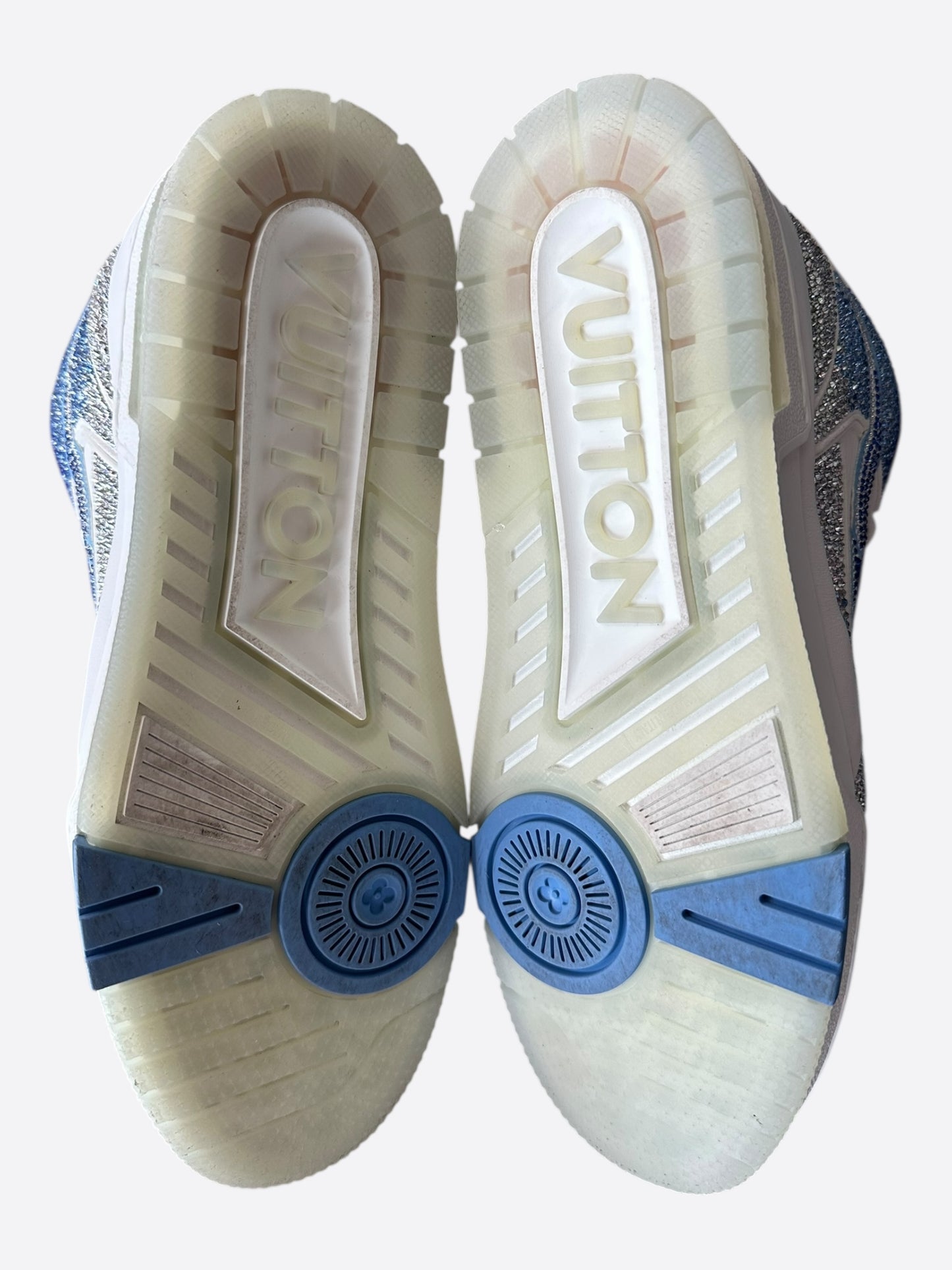 Louis Vuitton Swarovski Blue & White Monogram Hightop Trainers