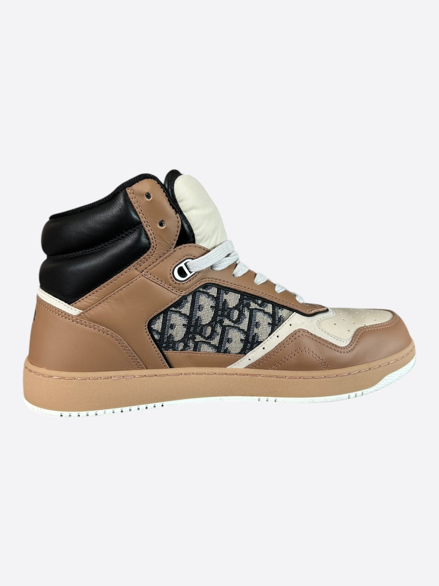 Dior Brown & White Oblique B27 High Top Sneakers