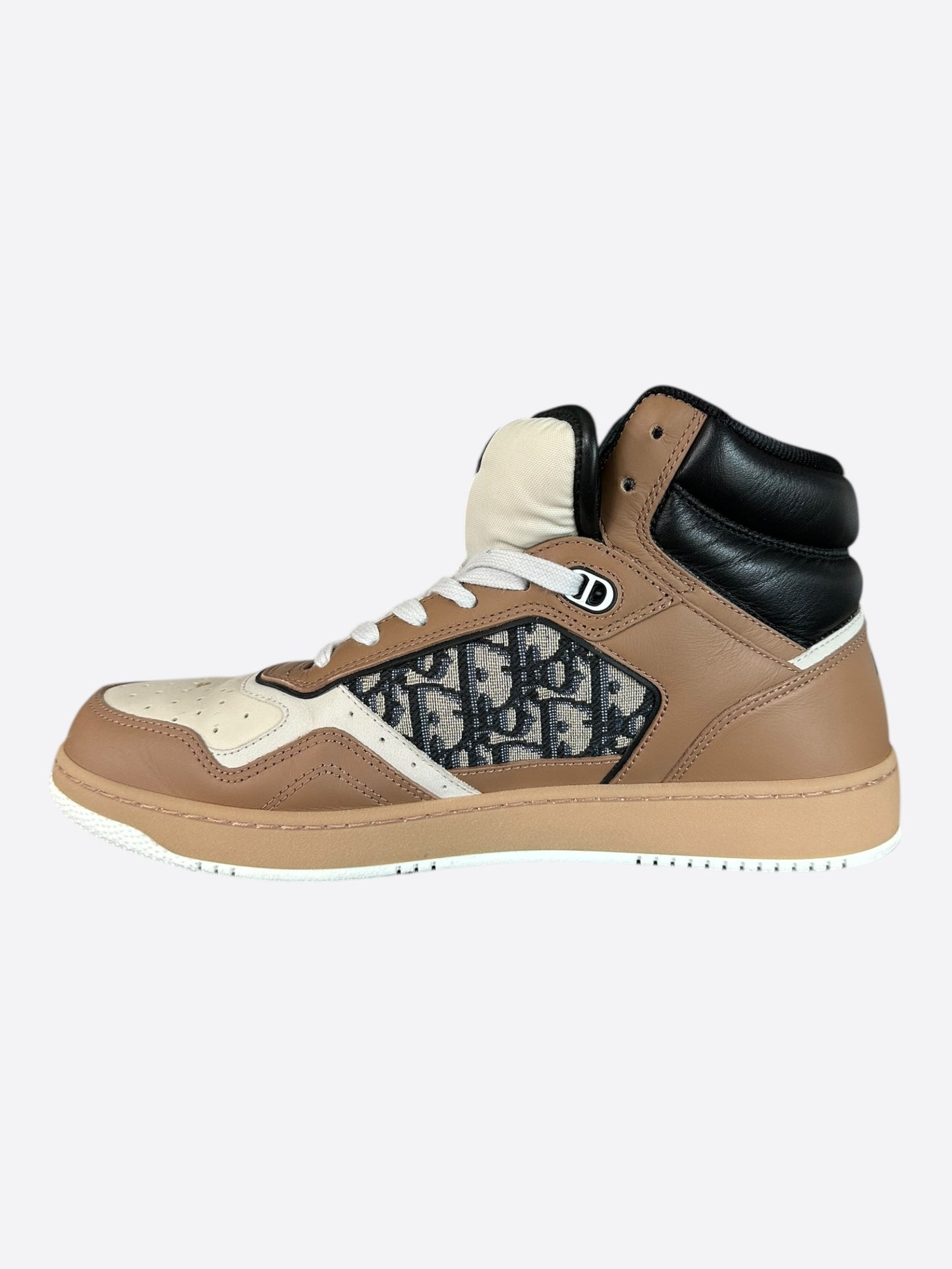 Dior Brown & White Oblique B27 High Top Sneakers