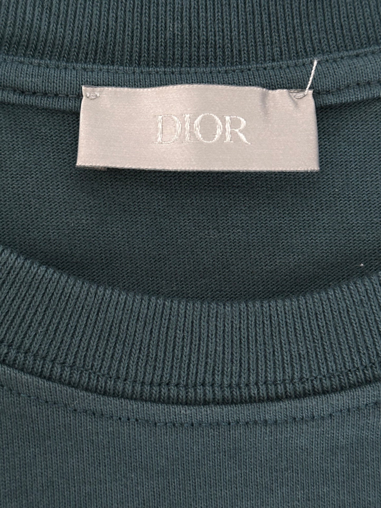 Dior Green CD Icon Embroidered Logo T-Shirt