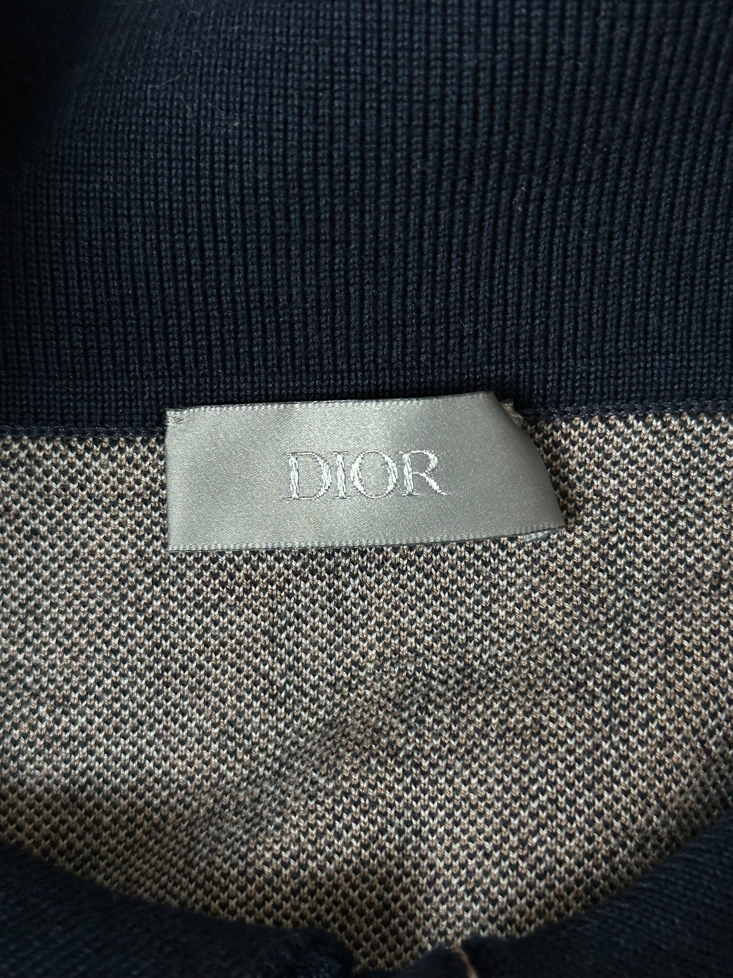 Dior Brown & Navy Oblique Polo T-Shirt