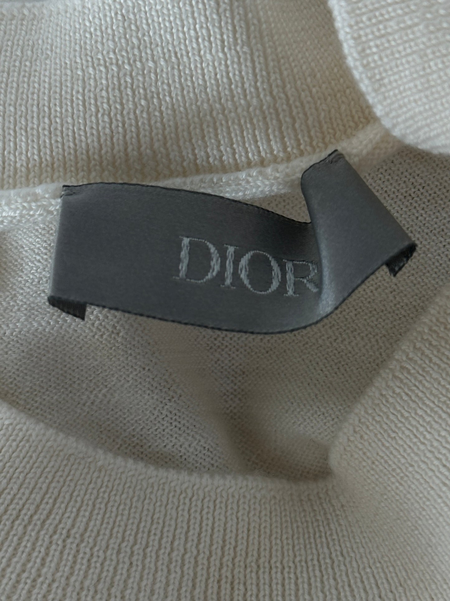 Dior Kenny Scharf White & Multicolor Playing Cards Wool Sweater