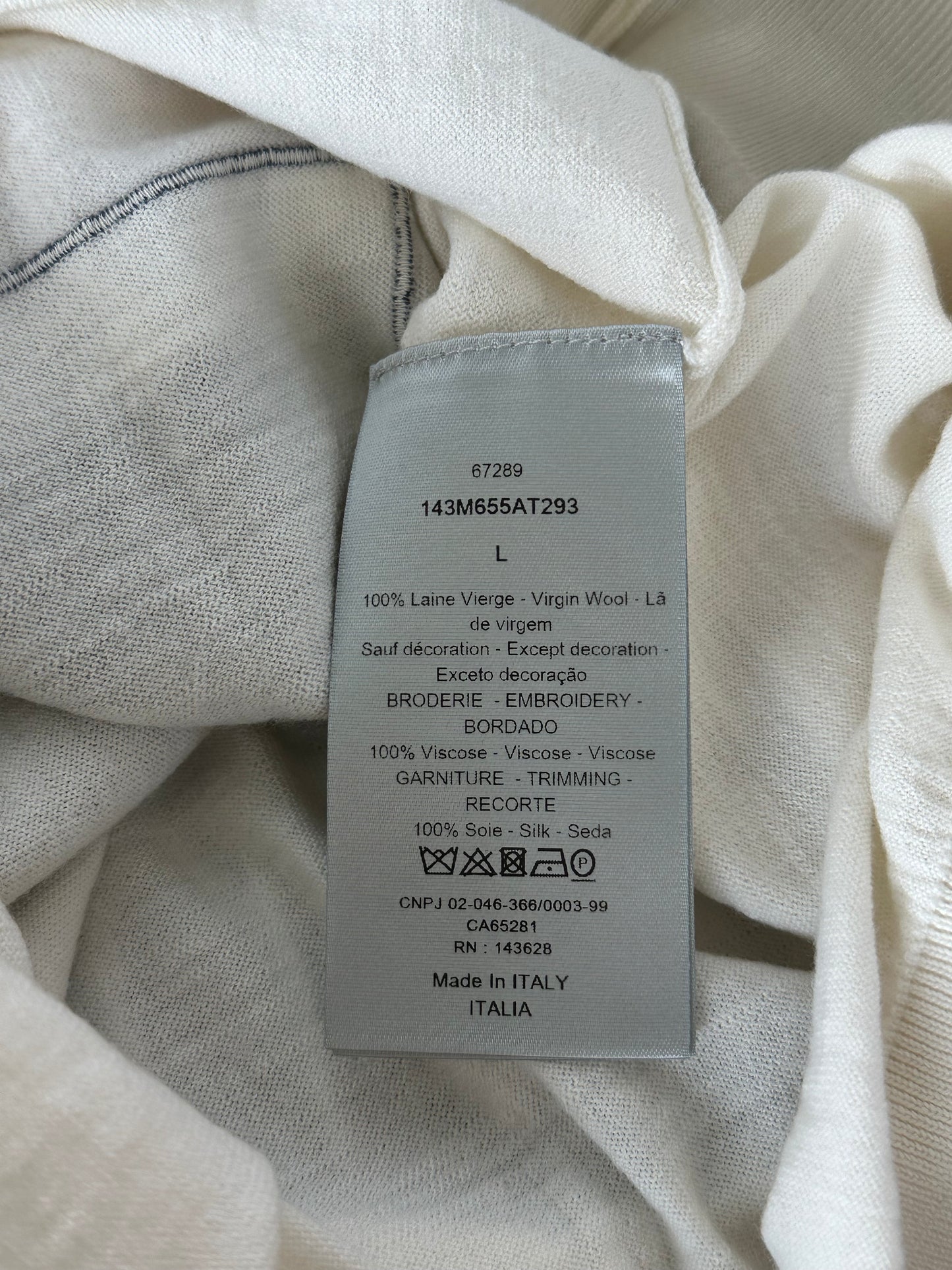 Dior Kenny Scharf White & Multicolor Playing Cards Wool Sweater